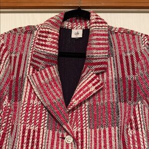 CAbi Red and White Striped Blazer